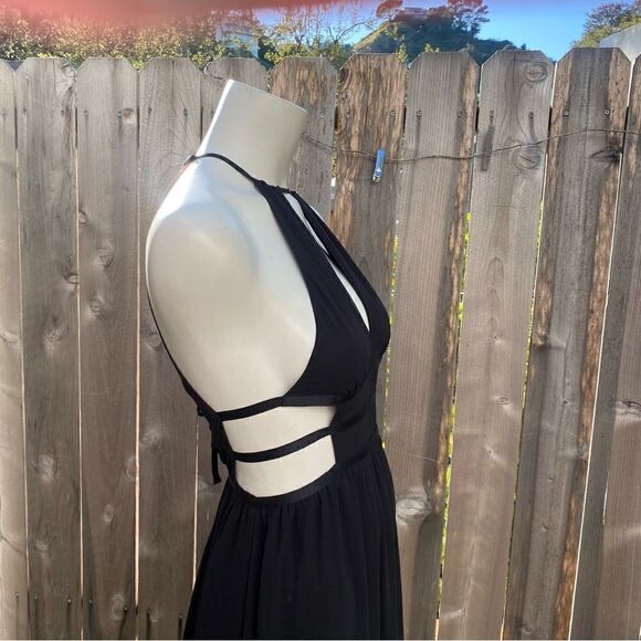 Express Black Cutout Maxi Dress Gown size XS - Picture 7 of 16